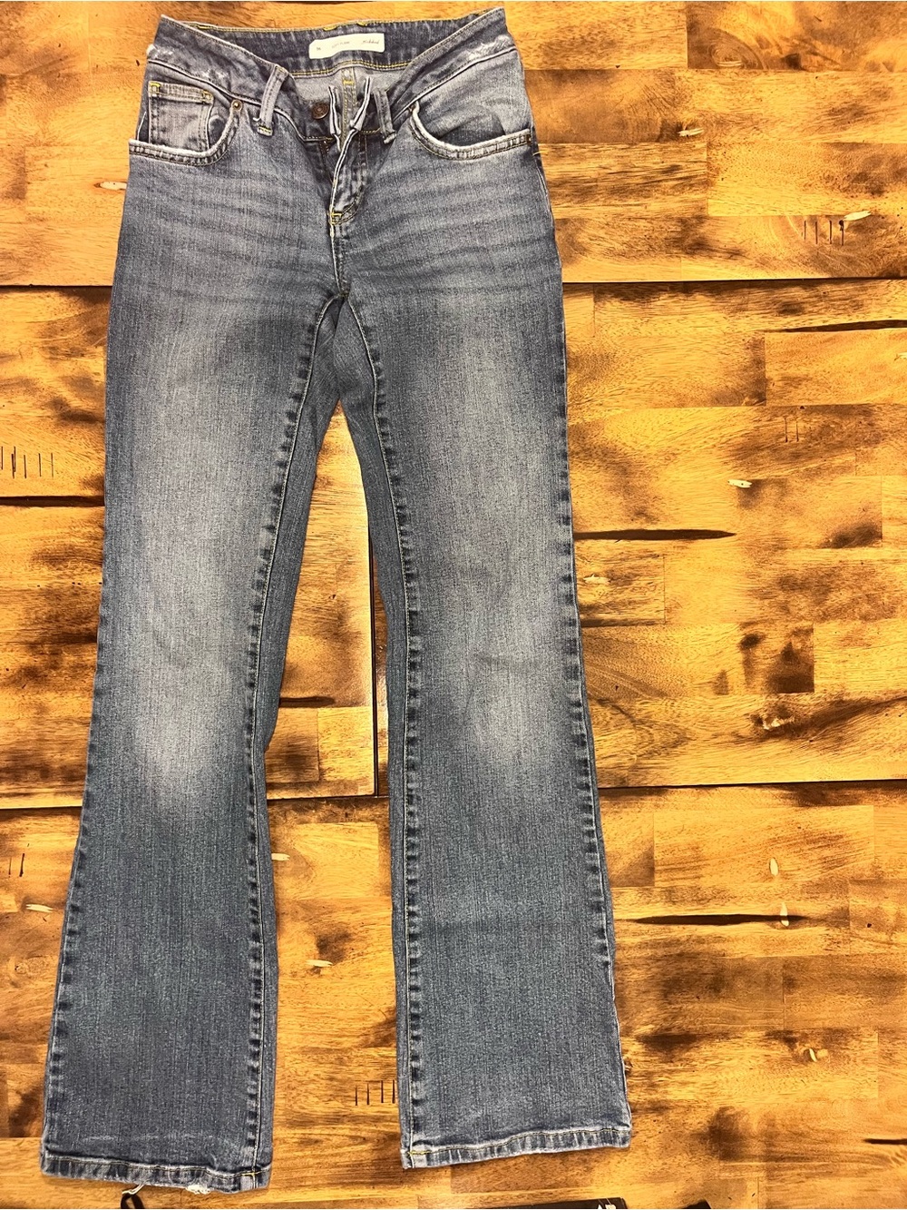 Women's Boot Cut Jeans in Faded Blue - Casual Everyday Style